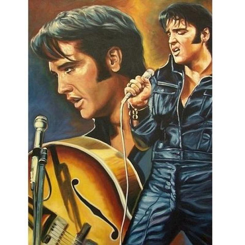 Elvis Presley zingend Diamond painting | Eigen foto | Dieren | Kopen | Dikke dames | Action | Nederland | Steentjes | Diamant | De Diamond Painter