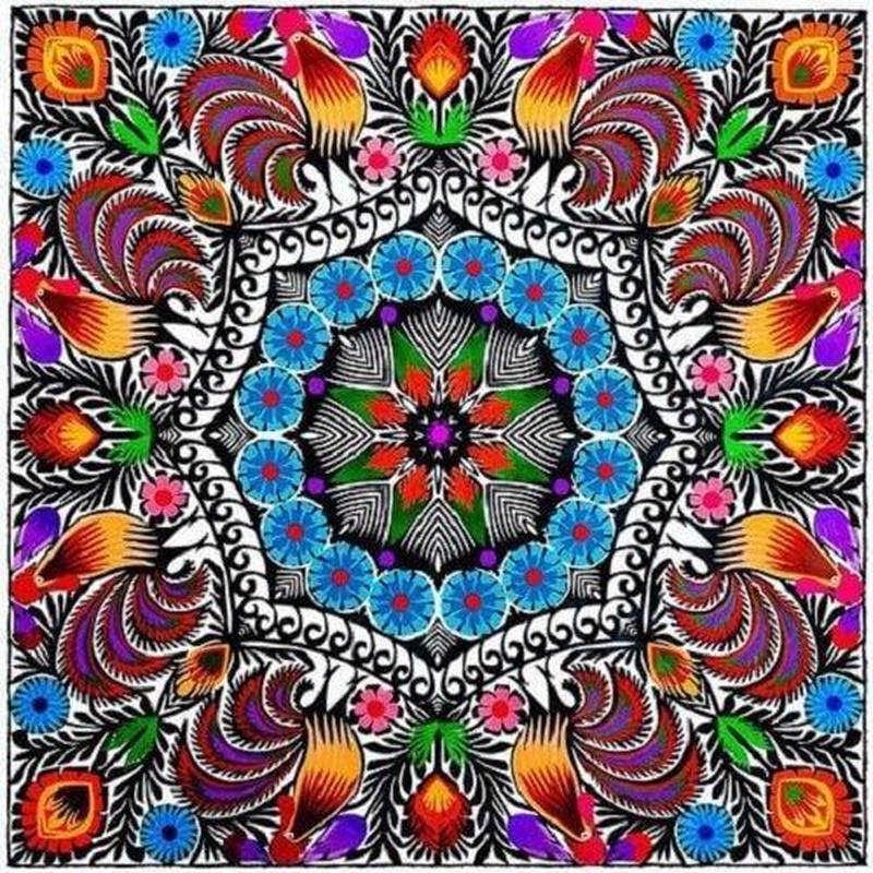 Mandala multicolor Diamond painting | Eigen foto | Dieren | Kopen | Dikke dames | Action | Nederland | Steentjes | Diamant | De Diamond Painter